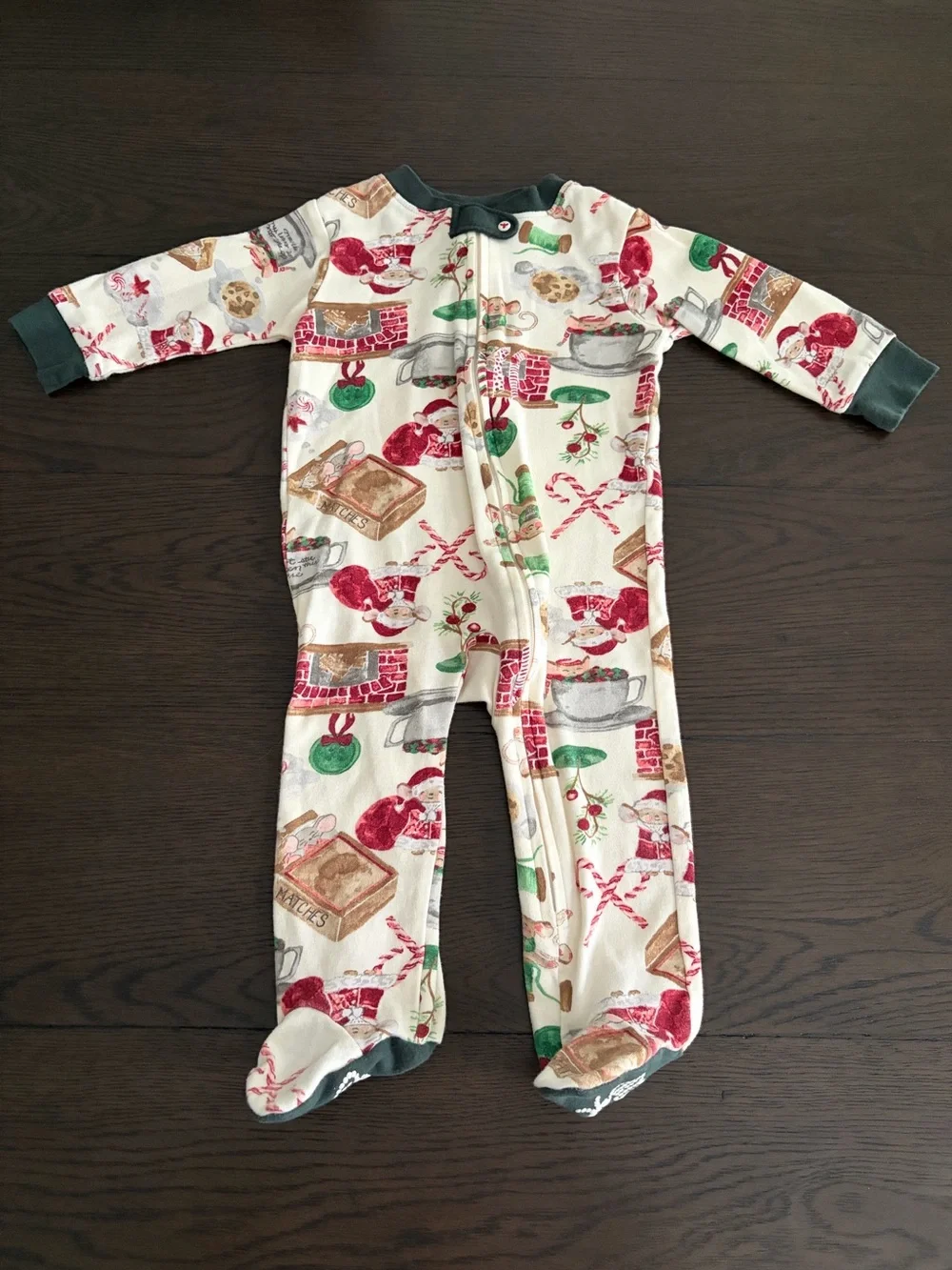 Burt’s Bees Holiday Print Footie 6-9M